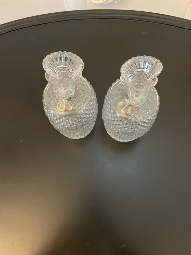 Unusual Pair of Irish Antique Victorian Quality Cut Glass Decanters - Image 4